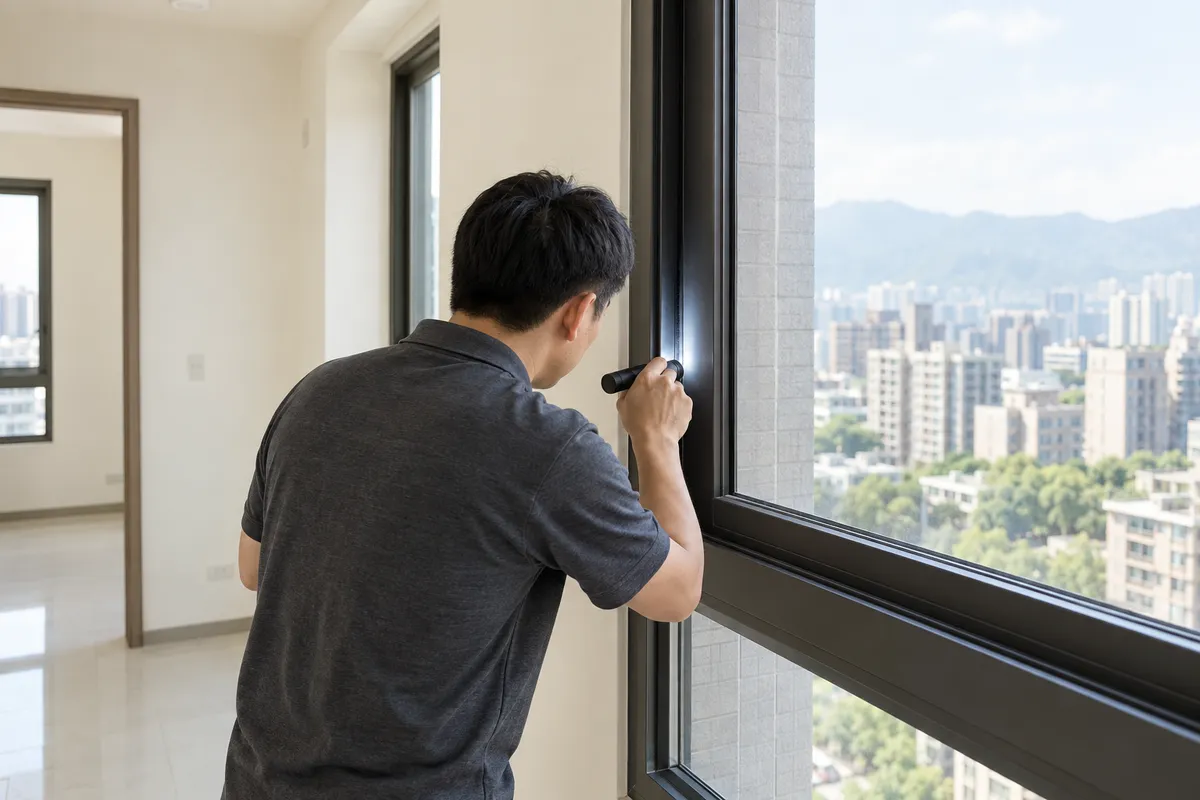 檢查門窗工作情境